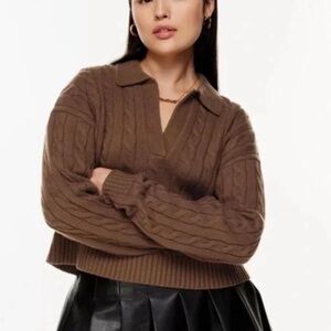 Aritzia Sunday Best Lottie Sweater size XS in Rich Mocha Brown